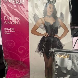 Spirit Black Fallen Angel Costume with Wings